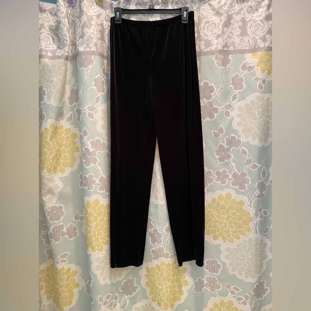 Black velvet pants
